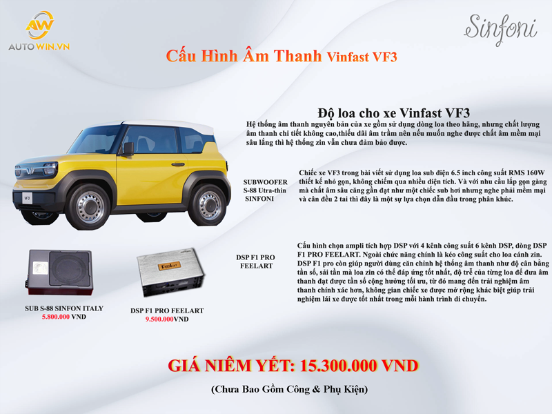 Cấu HÌnh Âm Thanh 04 Cho Vinfast VF3